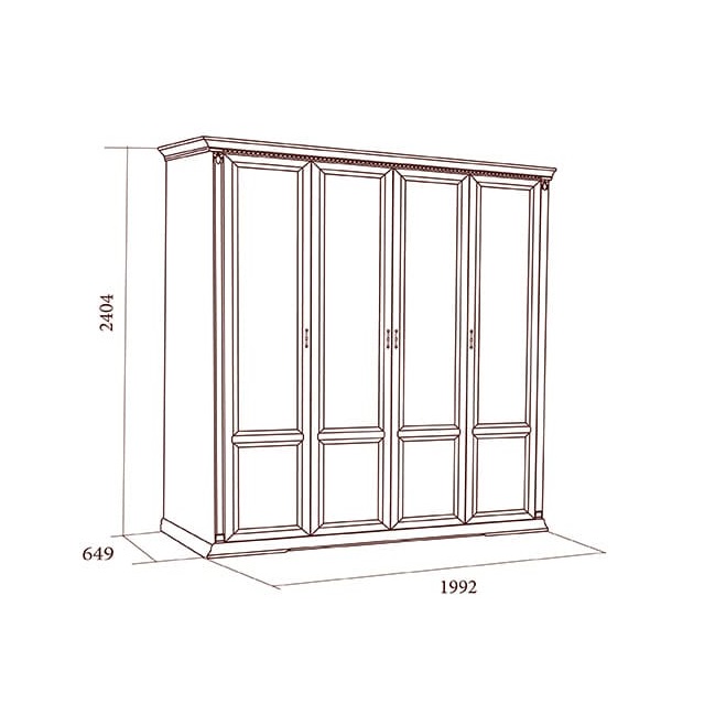 Шкаф Лоренцо 4-х дверный, дуб сторсанд