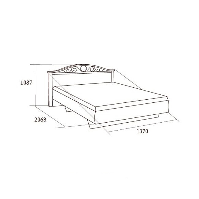 Кровать (1200х2000) без ящика Екатерина, орех