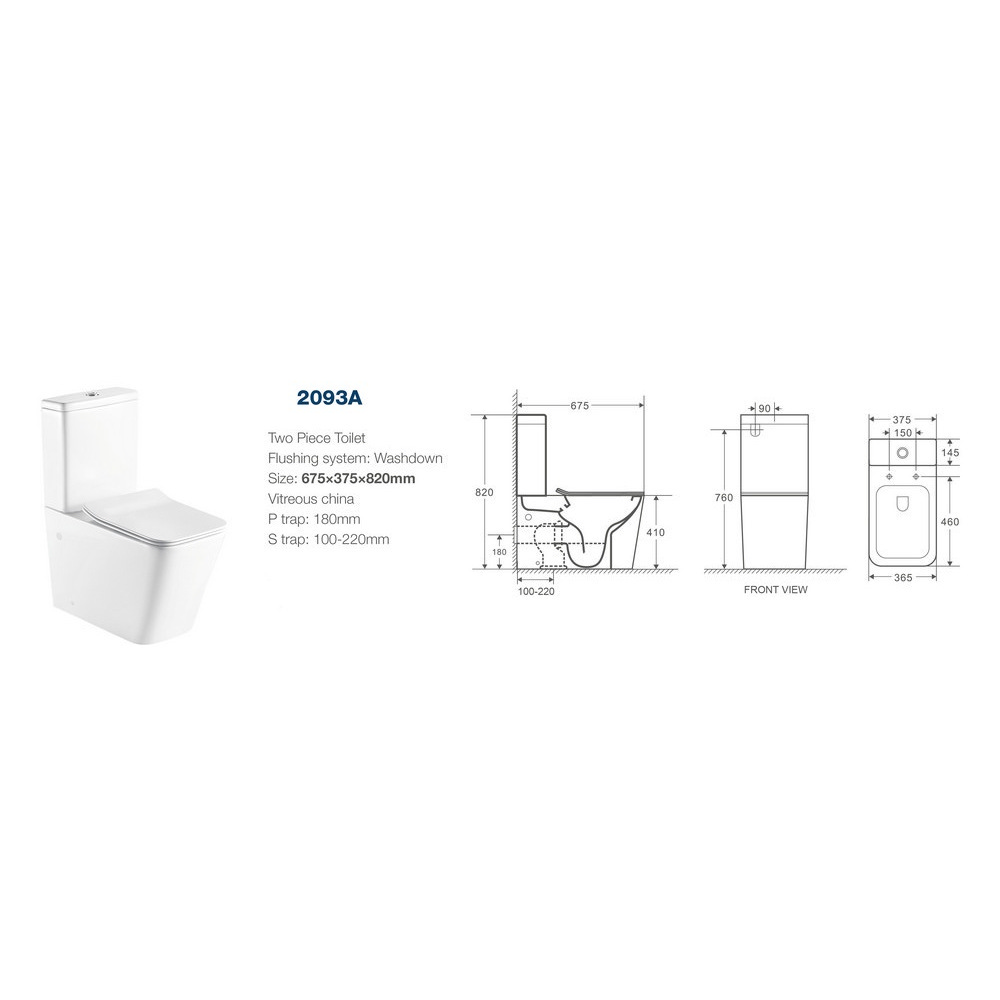 Унитаз компакт безободковый Calypso CS2093A