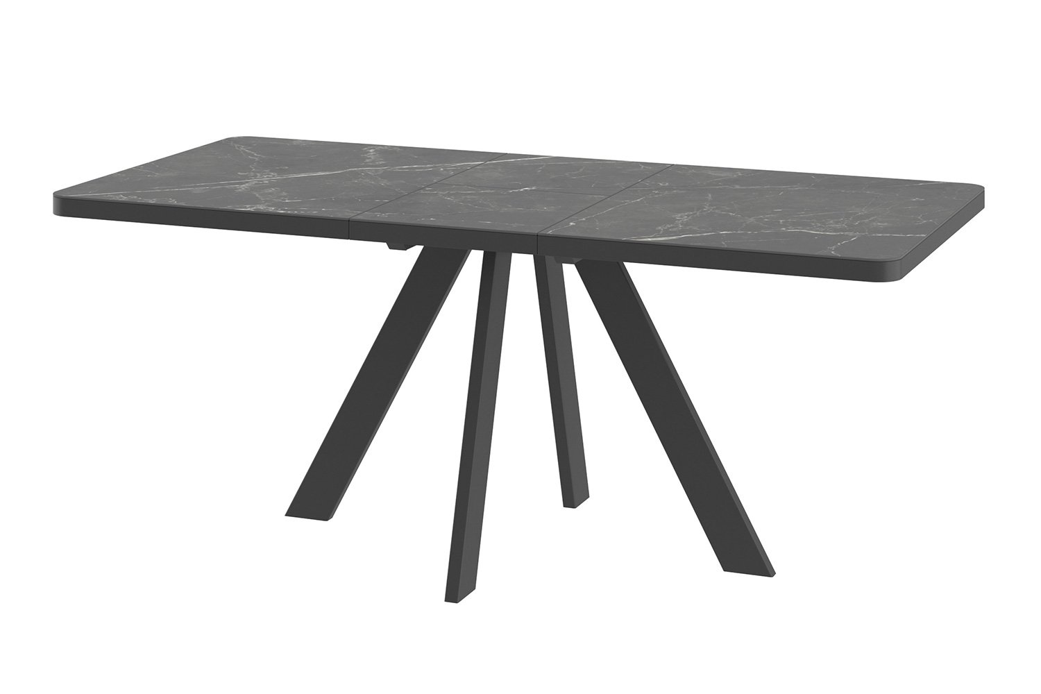 Стол BOBY RADIAL-140(180)x85, STONE BLACK ST CER/ЧЕРНЫЙ 