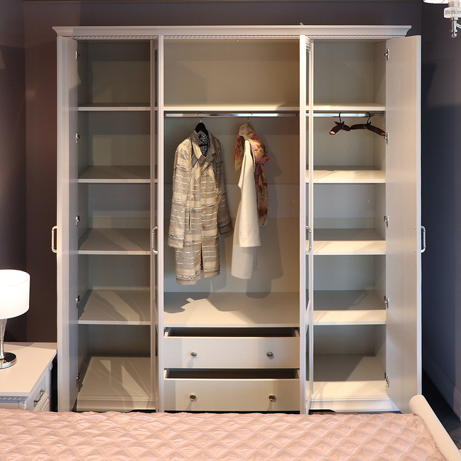 Шкаф Лоренцо 4-х дверный с зеркалами, пудра