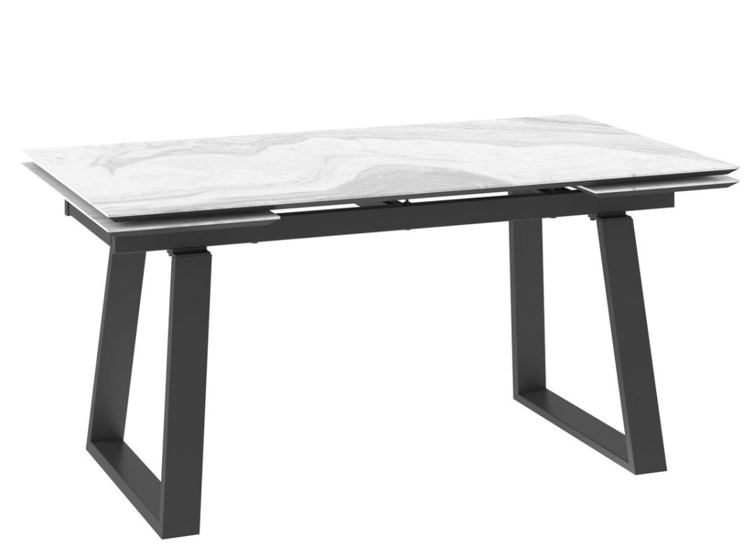 Стол MILANA-180, (45+45)x98, MILKY WAY PREMIUM CER/БЕЛЫЙ 