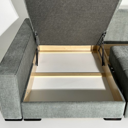 Диван угловой Пэшн, серый, лофт