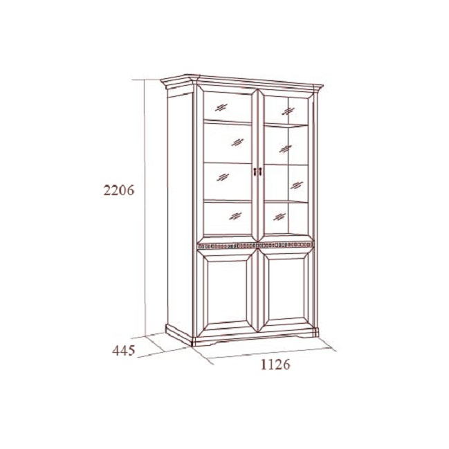 Шкаф для книг двухдверный Joconda крем