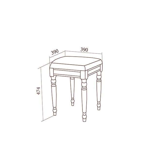 Банкетка квадратная Лоренцо, пудра