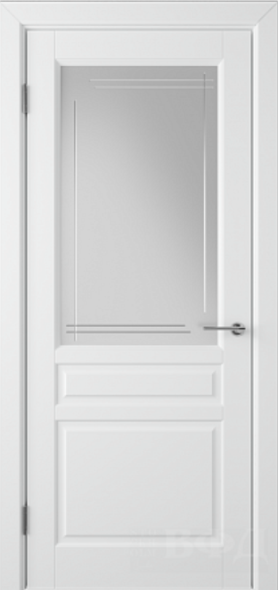 Межкомнатная дверь Стокгольм 56ДO0 белая эмаль, стекло