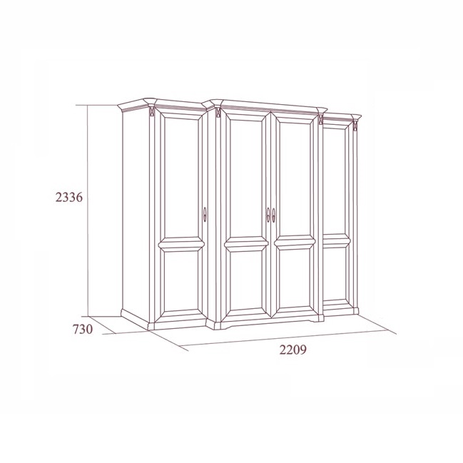 Шкаф Joconda 4-х дверный без зеркал, Бьянко Шкаф Joconda 4-х дверный без зеркал, Бьянко