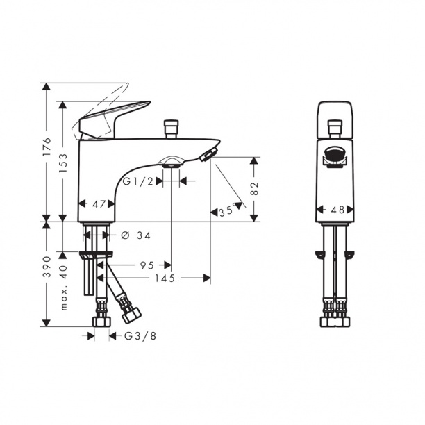 Смеситель на борт ванны Hansgrohe Logis