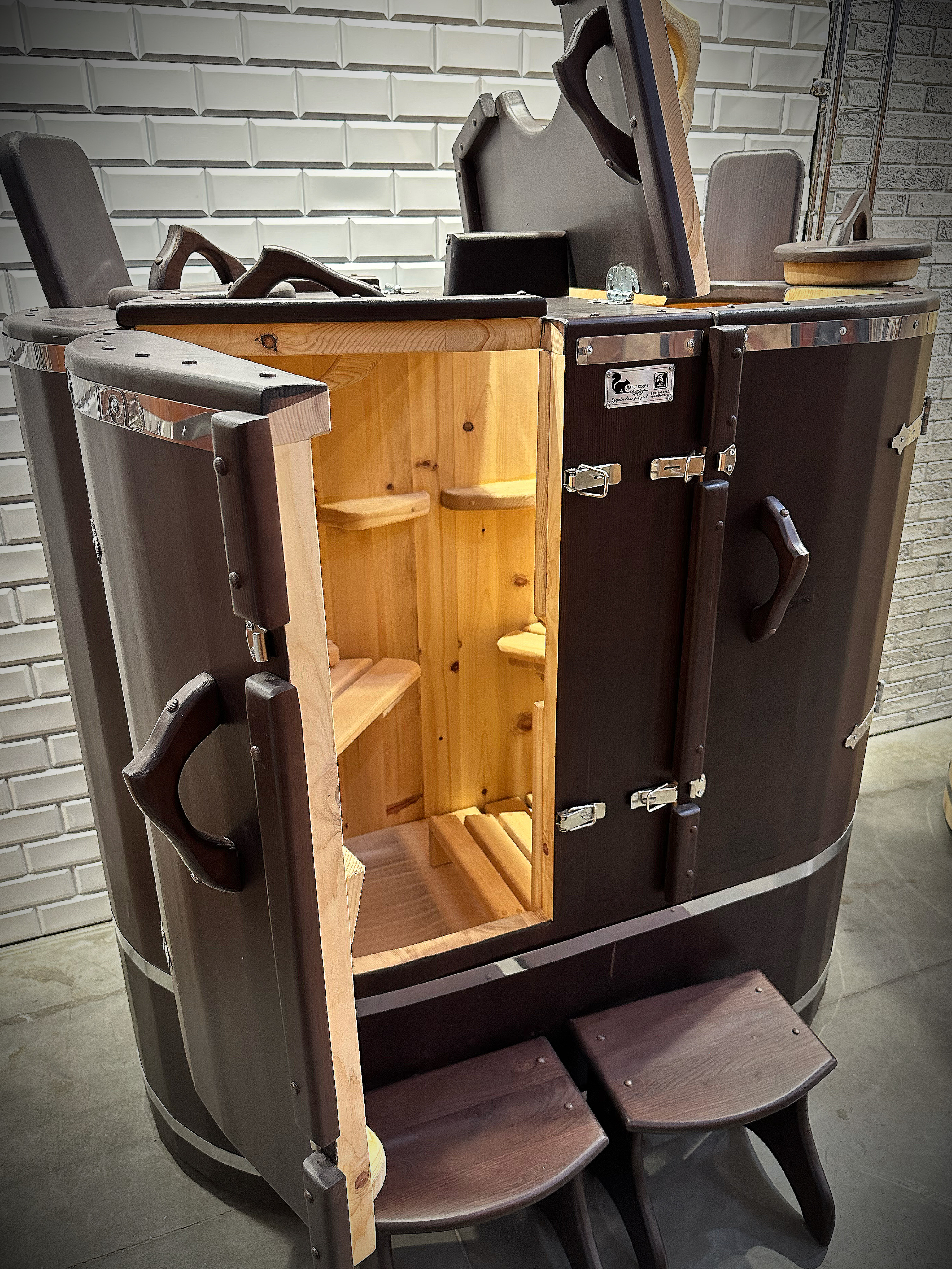 Кедровая бочка (фитобочка) двухместная «Профессиональная»