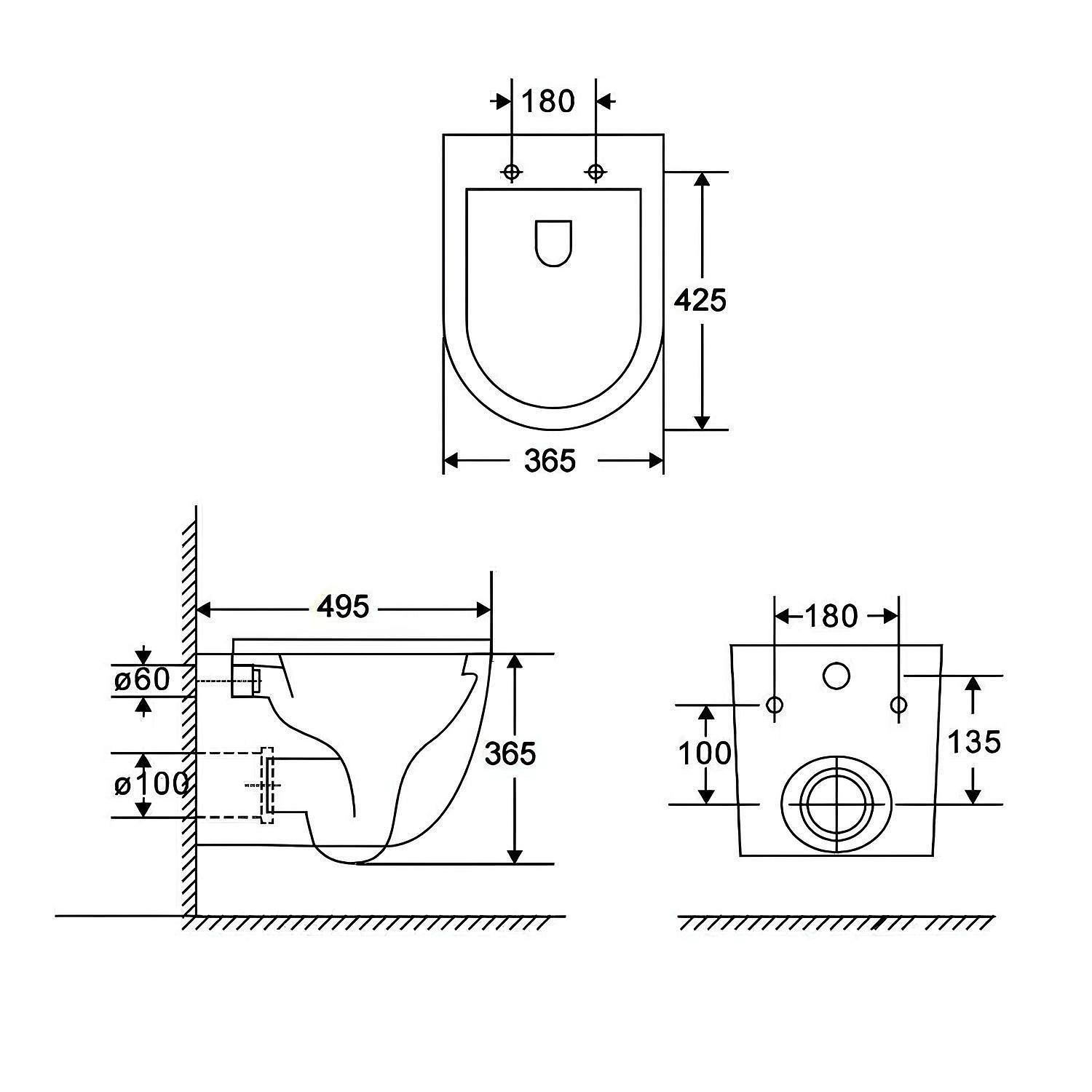 Унитаз подвесной TONI ARTI ESTETICA Milano со смывом торнадо, с микролифтом, накладка золото