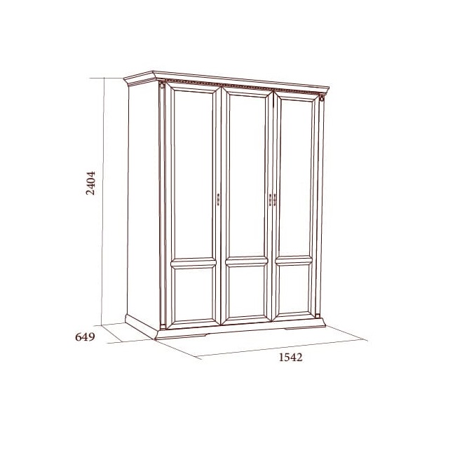 Шкаф Лоренцо 3-х дверный, пудра