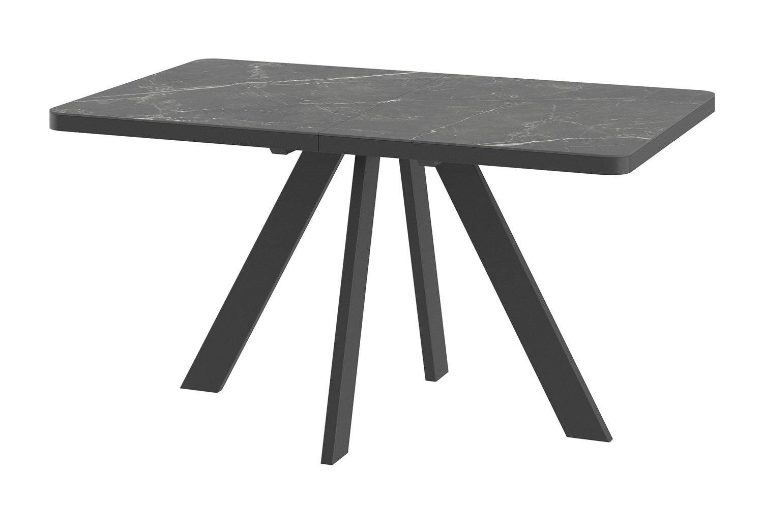 Стол BOBY RADIAL-140(180)x85, STONE BLACK ST CER/ЧЕРНЫЙ 