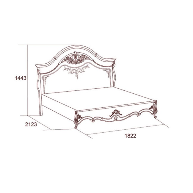 Кровать Престиж без н/с, 1800х2000, бежевый Кровать Престиж без н/с, 1800х2000, бежевый