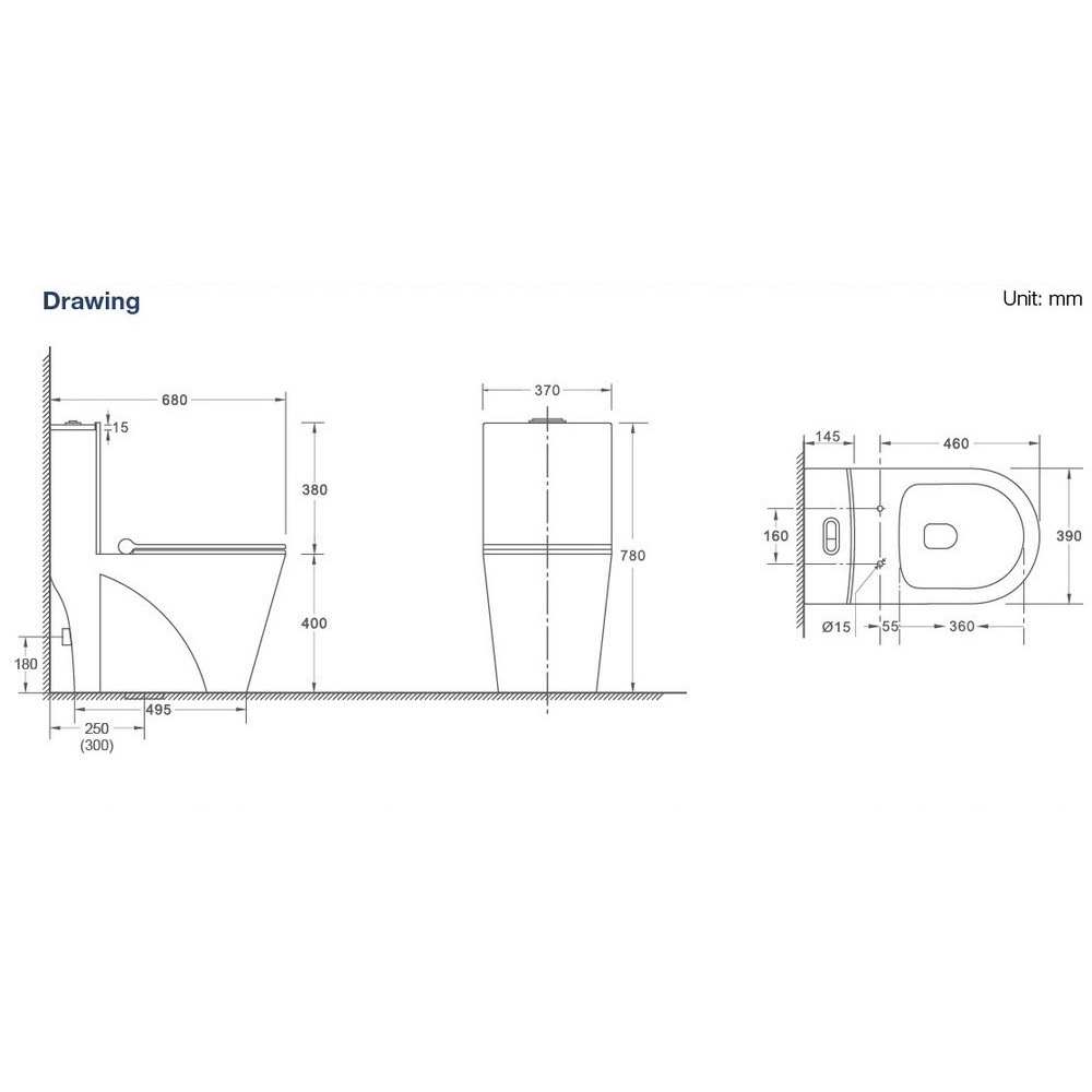 Унитаз Моноблок безободковый Calypso CS1044AWS