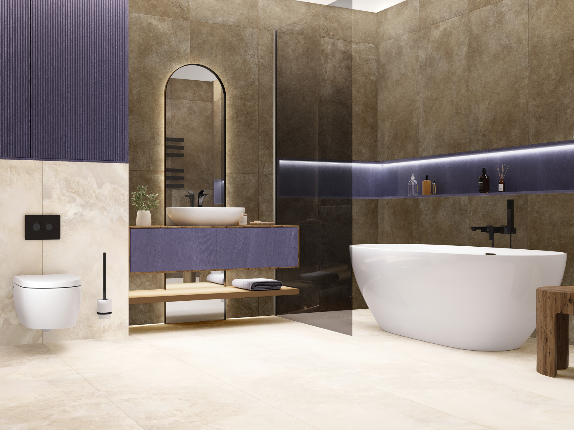 Керамогранит Microcement Brown 