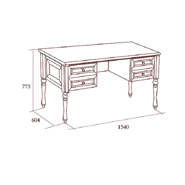 Стол письменный бестумбовый Joconda орех 