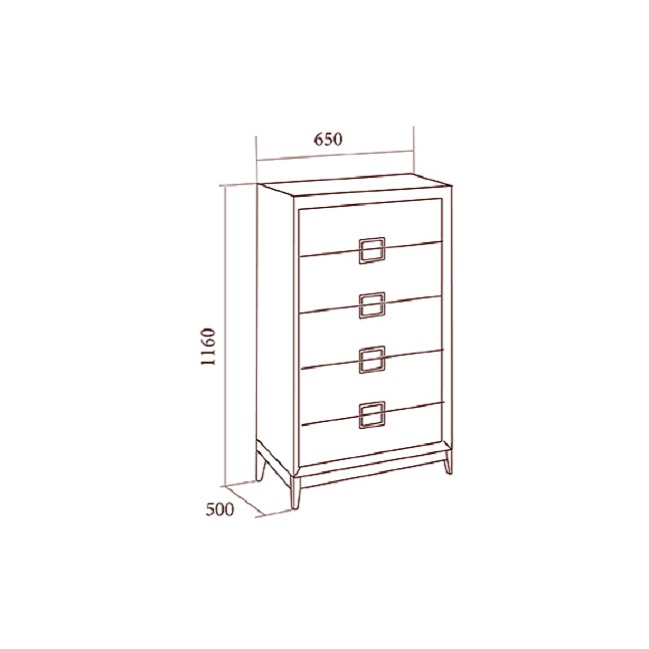 Комод Modena К-5, орех Мокко 