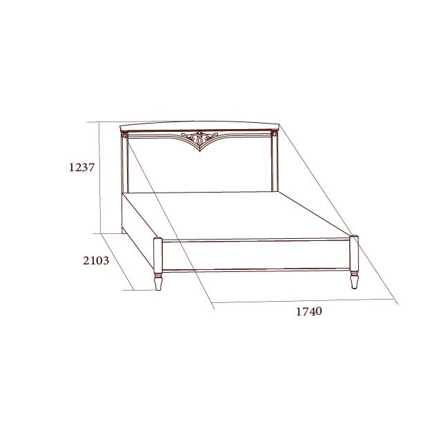 Кровать Лоренцо без н/с, 1800х2000, пудра