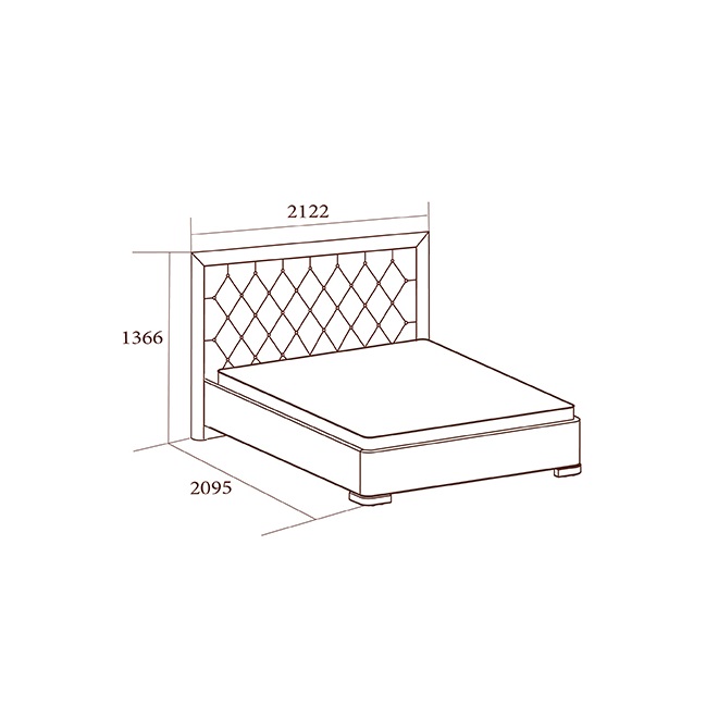 Кровать Лоренцо без н/с, 1800х2000, дуб сторсанд, мягкая голубая