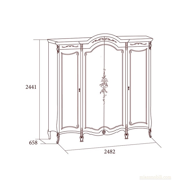 Шкаф Престиж 4-х дверный без зеркал, беж