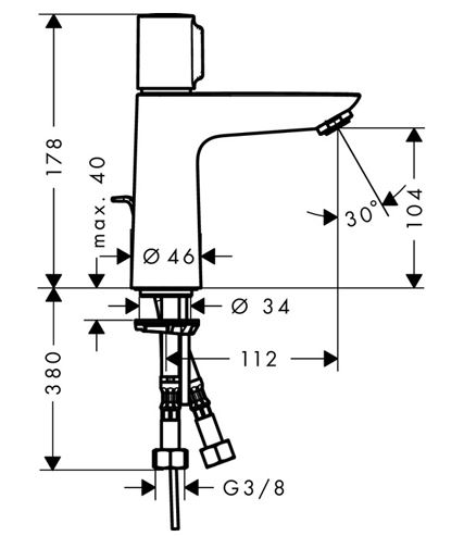 Смеситель для раковины HANSGROHE TALIS SELECT E, хром 71750000