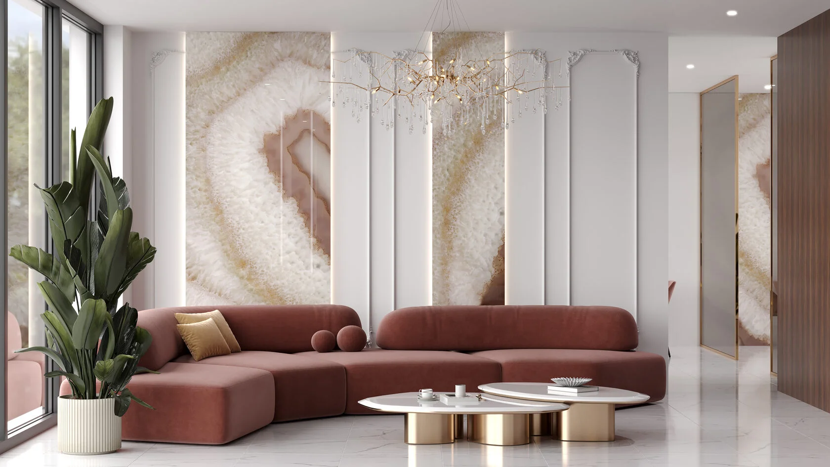 Панель Alumoart Agat Crystal Mauve Rose