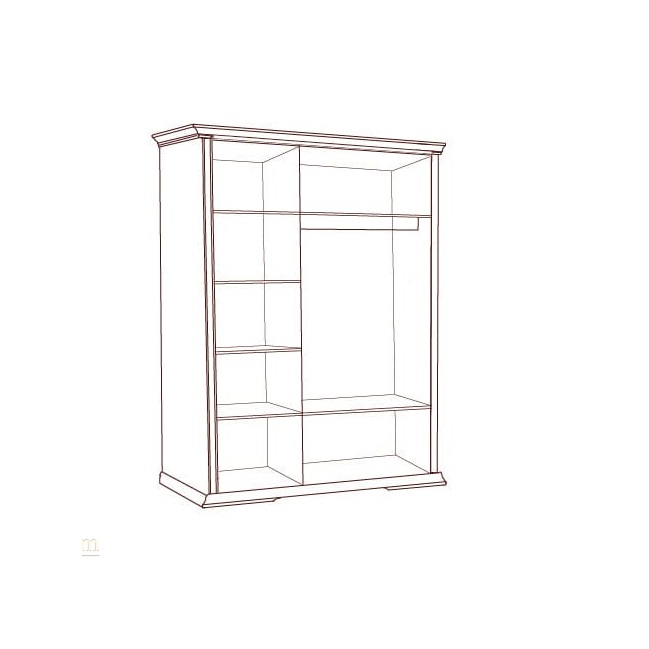 Шкаф Лоренцо 3-х дверный с зеркалами, дуб сторсанд 