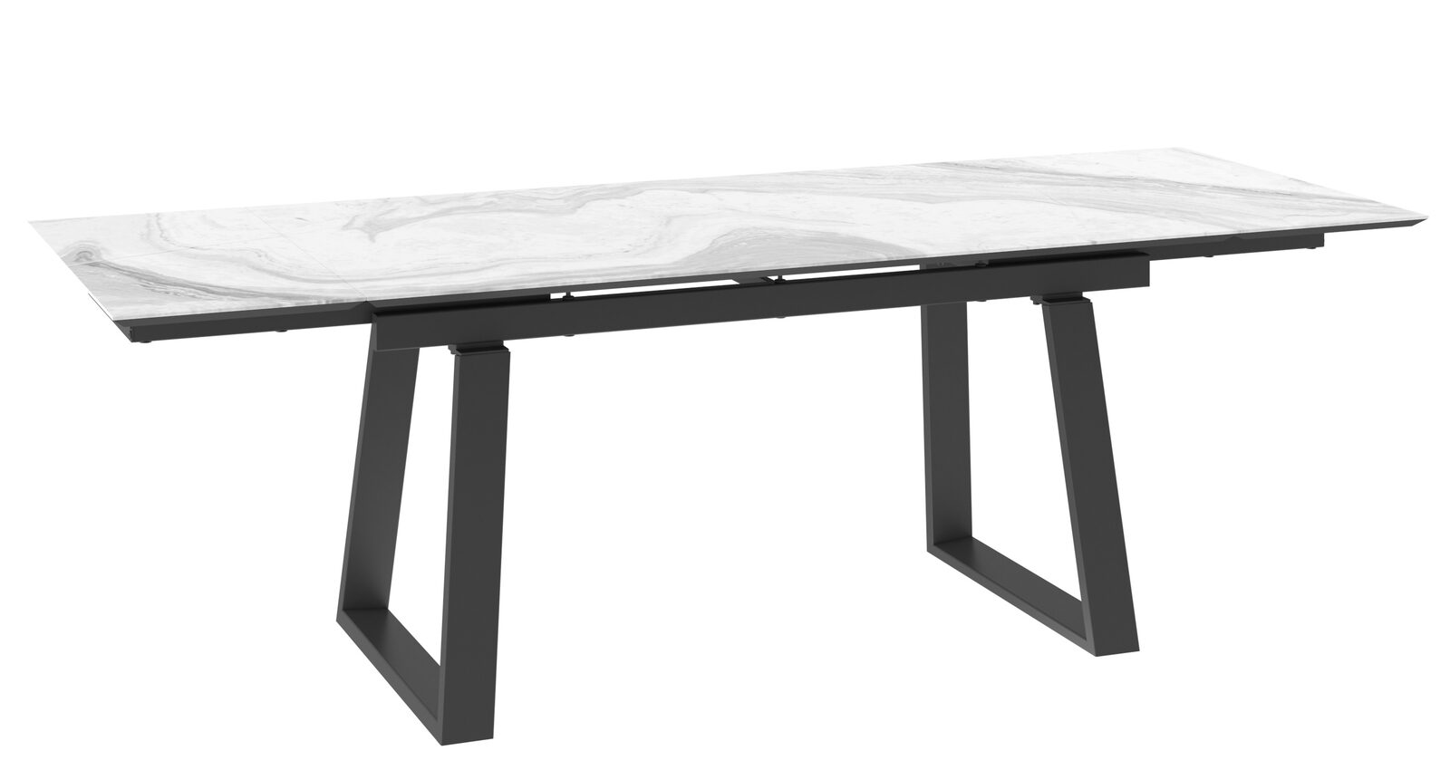 Стол MILANA-180, (45+45)x98, MILKY WAY PREMIUM CER/БЕЛЫЙ 