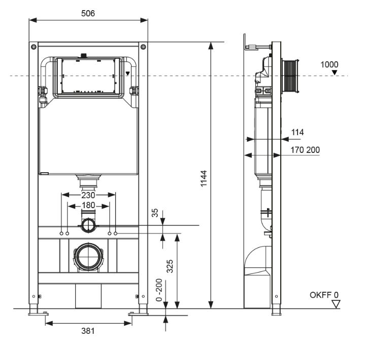 Инсталляция для подвесного унитаза TECEspring