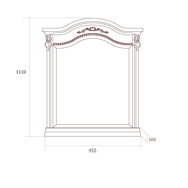 Зеркало к комоду Престиж, бежевый