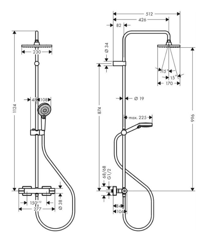 Душевая система HANSGROHE VERNIS BLEND Showerpipe 200