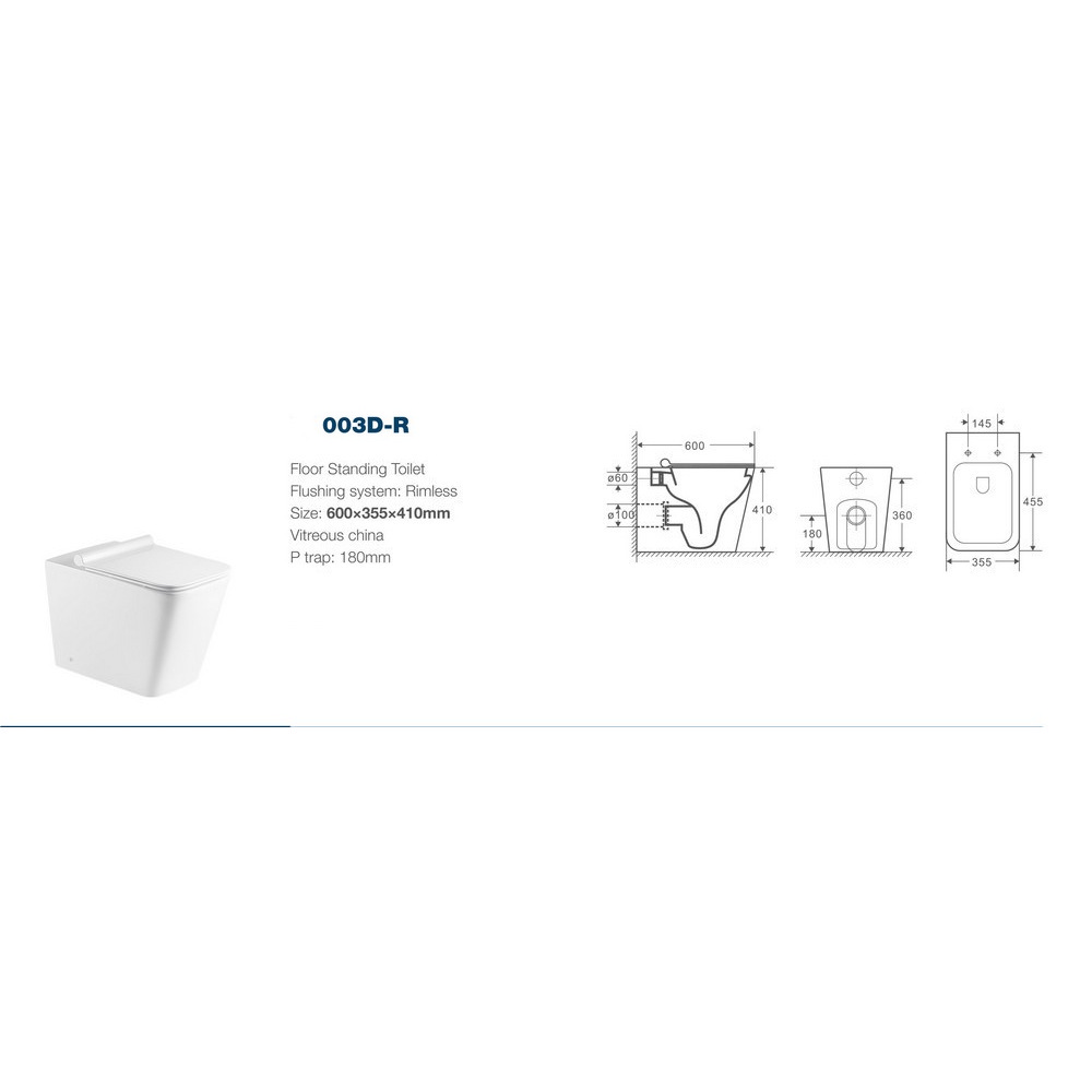 Унитаз напольный безободковый Calypso CS003DP