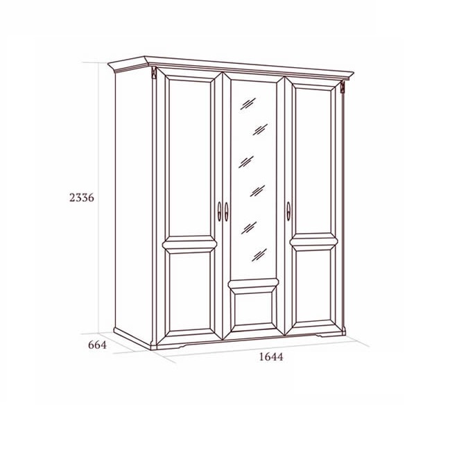 Шкаф Joconda 3-х дверный с зеркалами, Бьянко Шкаф Joconda 3-х дверный с зеркалами, Бьянко
