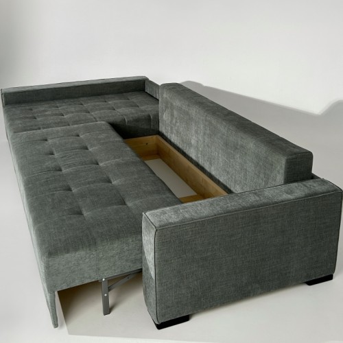 Диван угловой Пэшн, серый, лофт