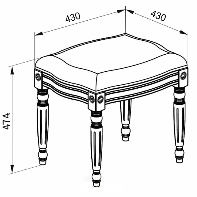 Банкетка Флориана одноместная квадратная, беж