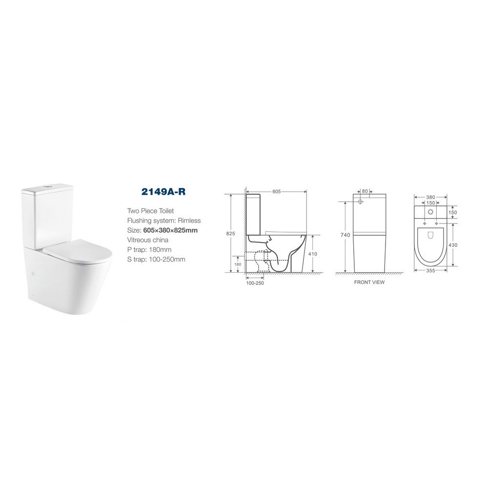 Унитаз компакт безободковый Calypso CS2149AP