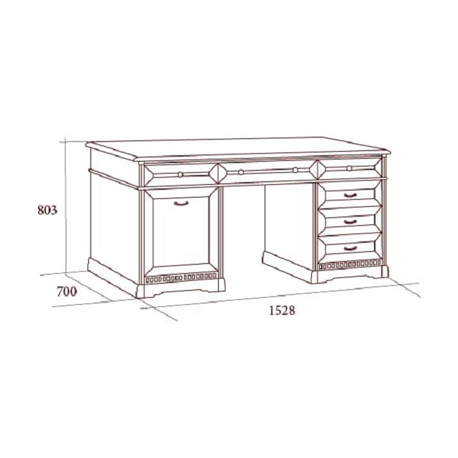 Стол письменный двухтумбовый Joconda орех