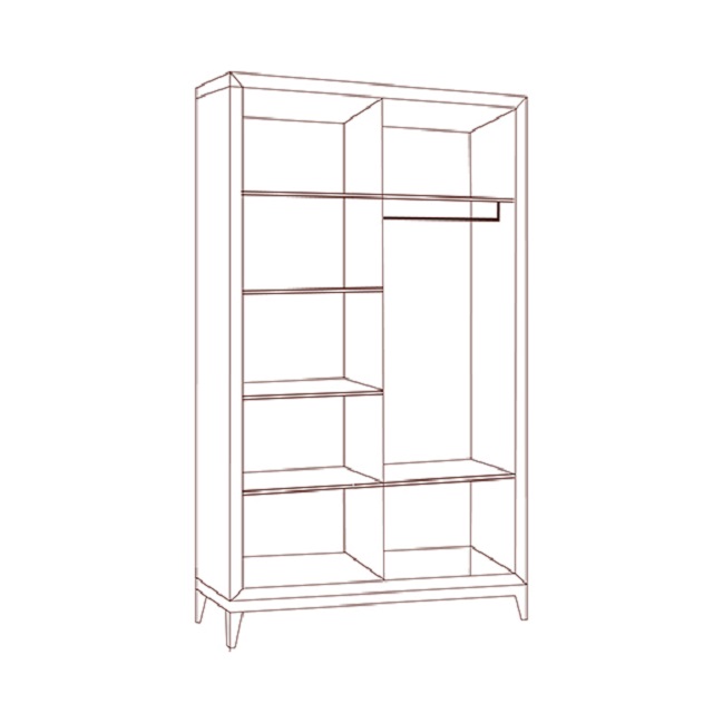 Шкаф Modena 2-х дверный с зеркалами, орех Мокко