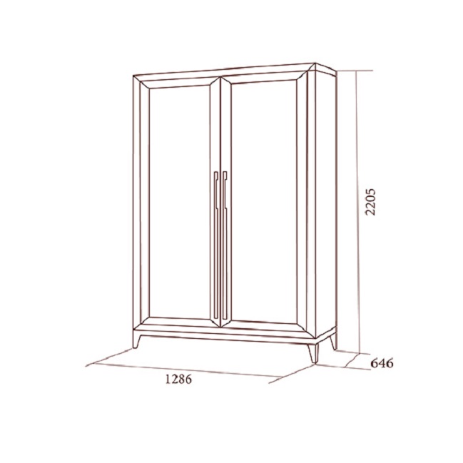 Шкаф Modena 2-х дверный без зеркал, орех Мокко