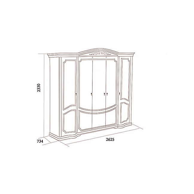 Шкаф Флориана 5-ти дверный без зеркал, беж