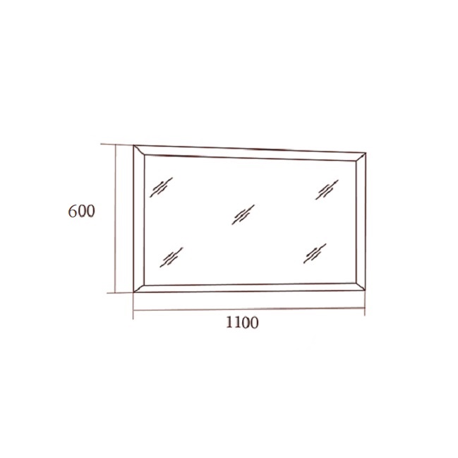 Зеркало 1100х600 Modena, орех Мокко 