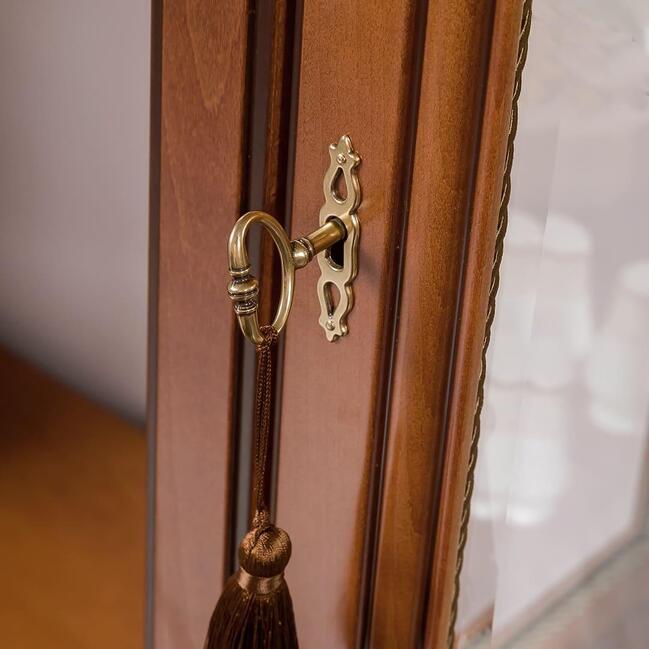 Шкаф для книг двухдверный стекло Lorenzo вишня