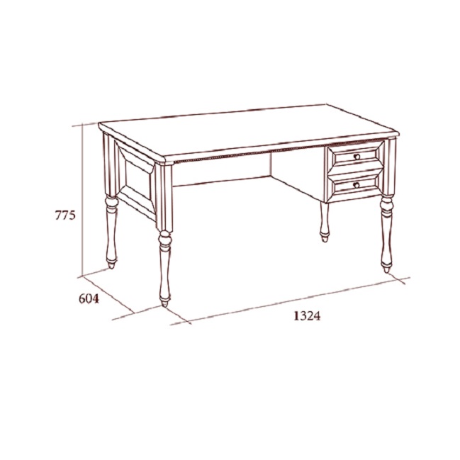 Стол письменный бестумбовый малый Joconda орех