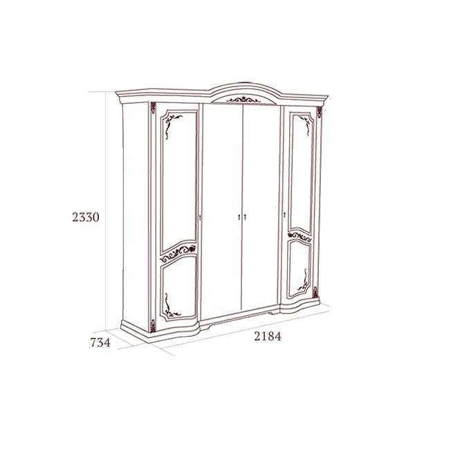 Шкаф Флориана 4-х дверный без зеркал, беж