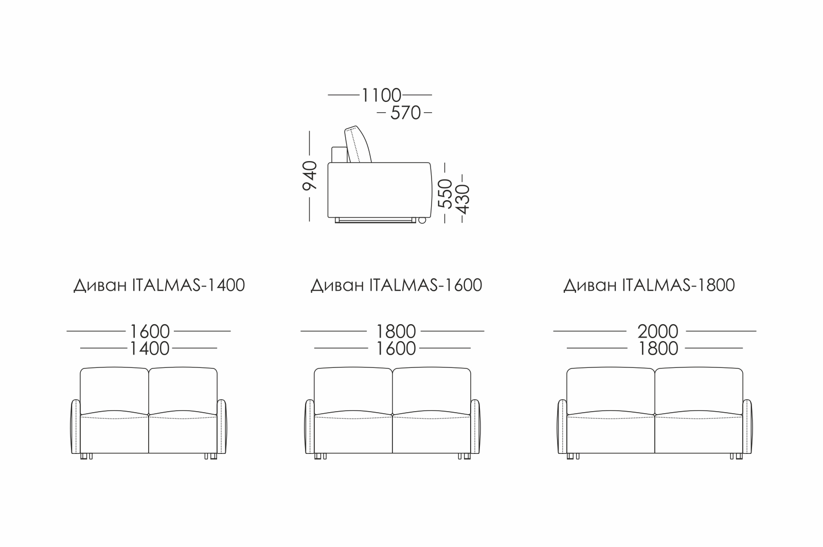 Диван ITALMAS-1600