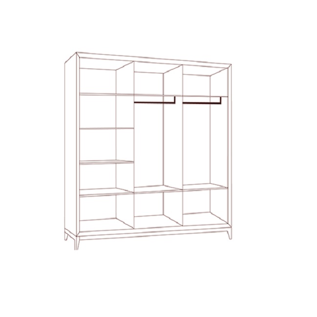 Шкаф Modena 3-х дверный без зеркал, орех Мокко