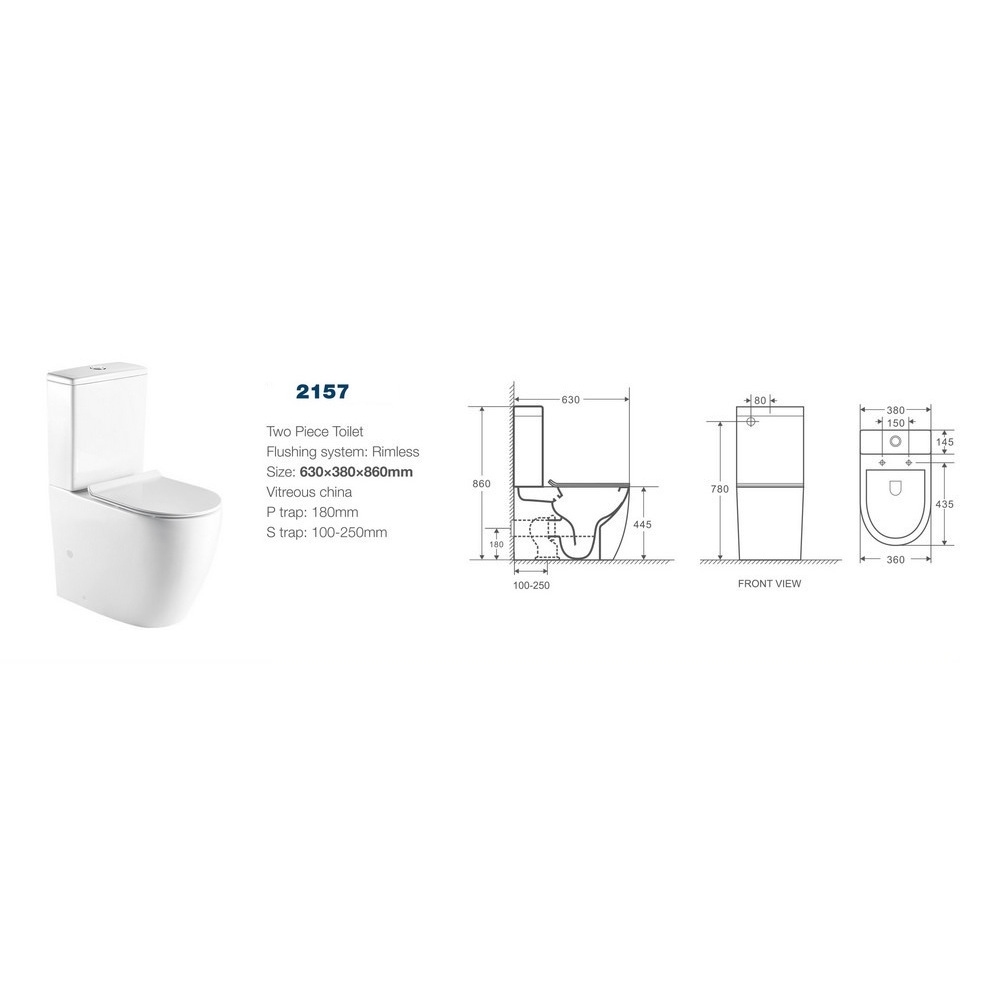 Унитаз компакт безободковый Calypso CS2157AP