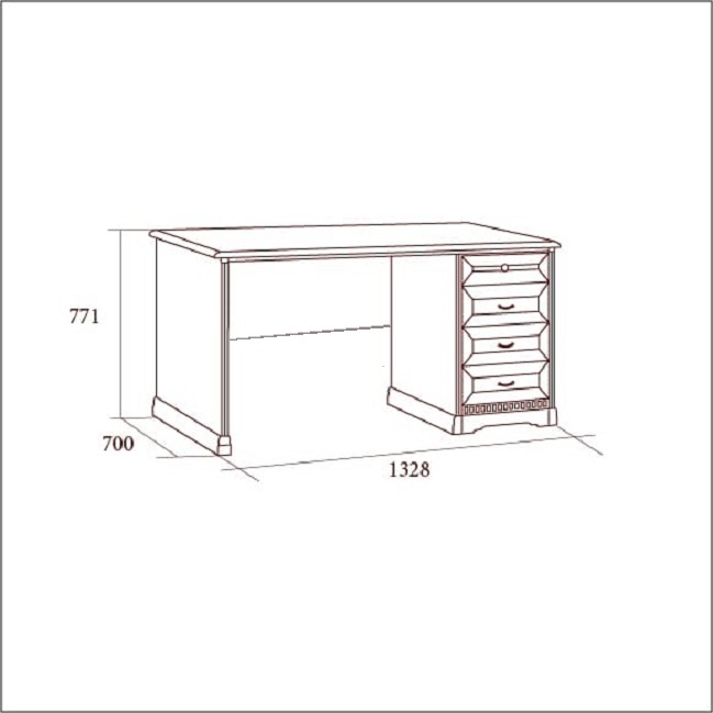 Стол письменный однотумбовый Joconda орех
