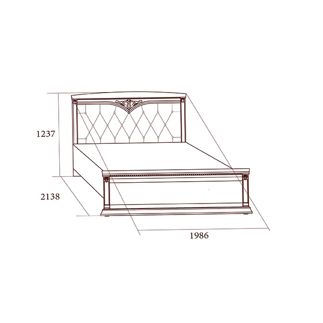 Кровать Лоренцо с н/с с мягким элементом, 1800х2000, пудра
