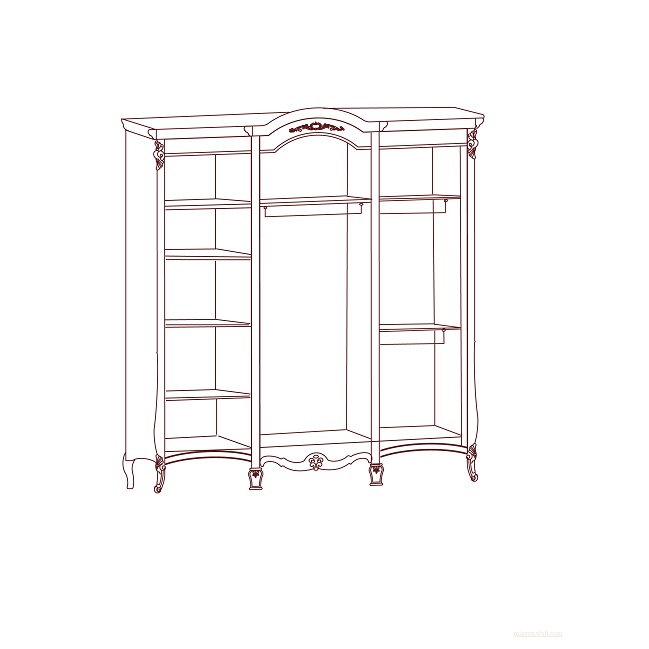 Шкаф Престиж 3-х дверный без зеркал, беж